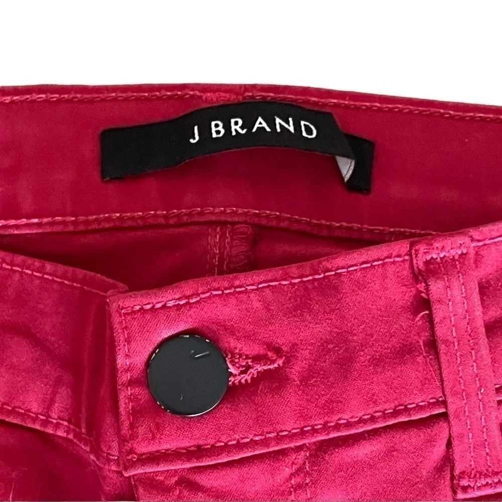 J Brand Revolve Zipper Hem Low Rise Red Classic Ankle Jeans Size 26